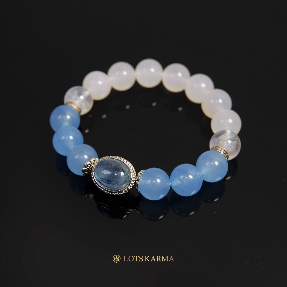 Chakra Crystal Bracelet - Aquamarine & Moonstone & Chalcedony