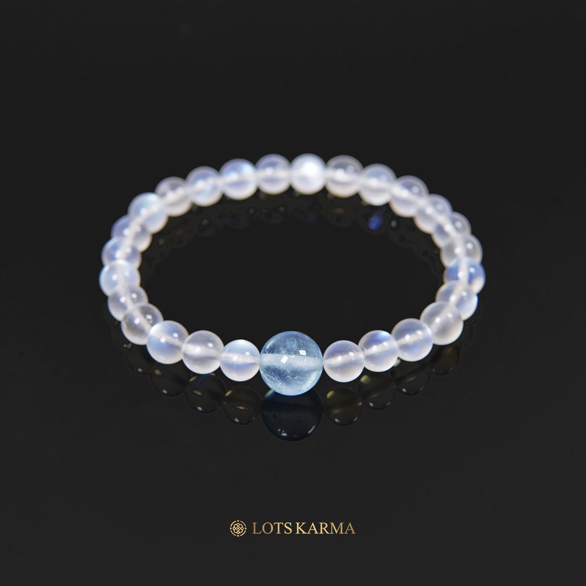 Crown Chakra Bracelet - Aquamarine & Moonstone