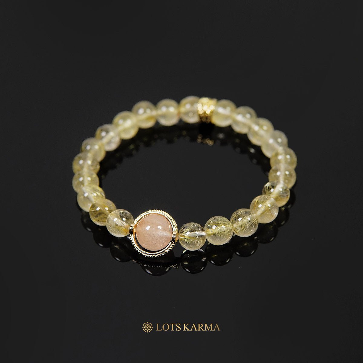 Golden Rutilated Quartz Bracelet - Wealth Chakra｜LotsKarma