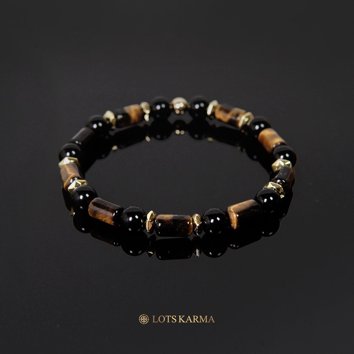 Men's Solar Plexus Chakra Bracelet - Tiger Eye & Obsidian